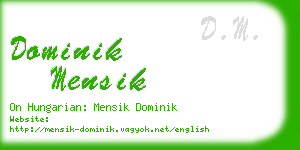 dominik mensik business card